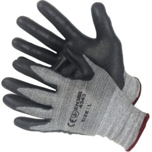 Cut 5 H-Power Shell Foam NBR Coated Gloves (Cut Resistant) with Foam Dotted NBR Coated Palm - 20-5539BK