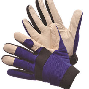 Mechanic Gloves - Black Synthetic Leather and Fluorescent Orange - 33-8103