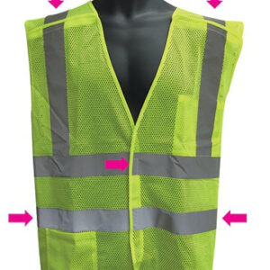 Lime Class II 5-Point Breakaway Vest Mesh - 98-2601G